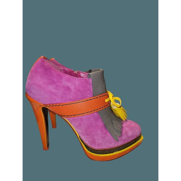 Cole Haan x NikeAir Kiltie Platform Stiletto Bootie Suede/Leather Women 7B - Picture 5 of 14